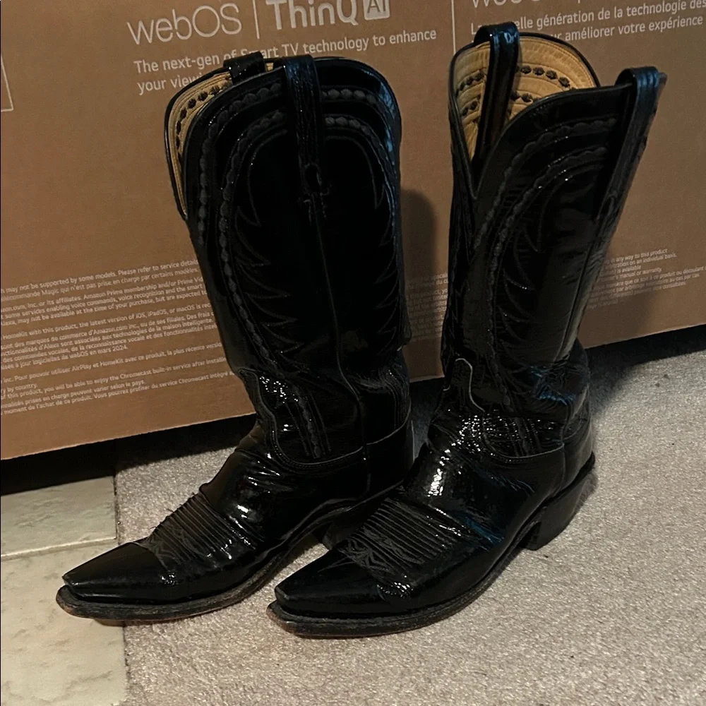 Lucchese 1883 black leather cowboy boots - Picture 2 of 6